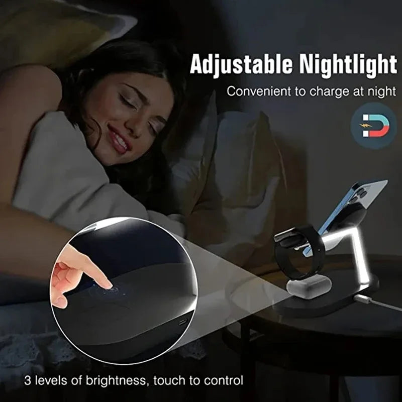 Wireless charger stand with adjustable multi-angle phone mount