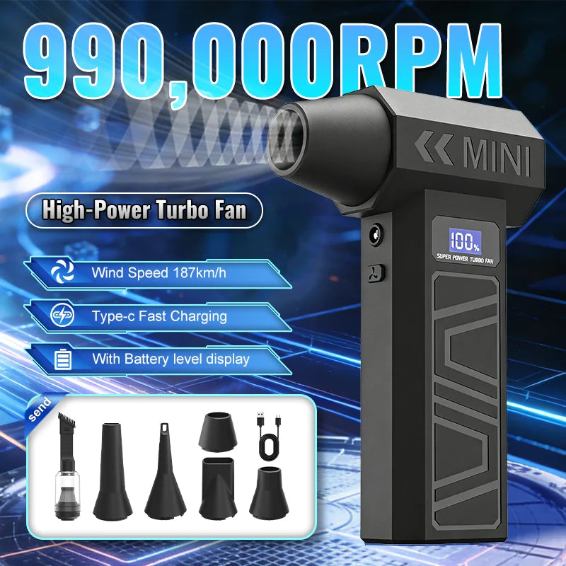 990,000 RPM Cordless Turbo Air Duster & Blower