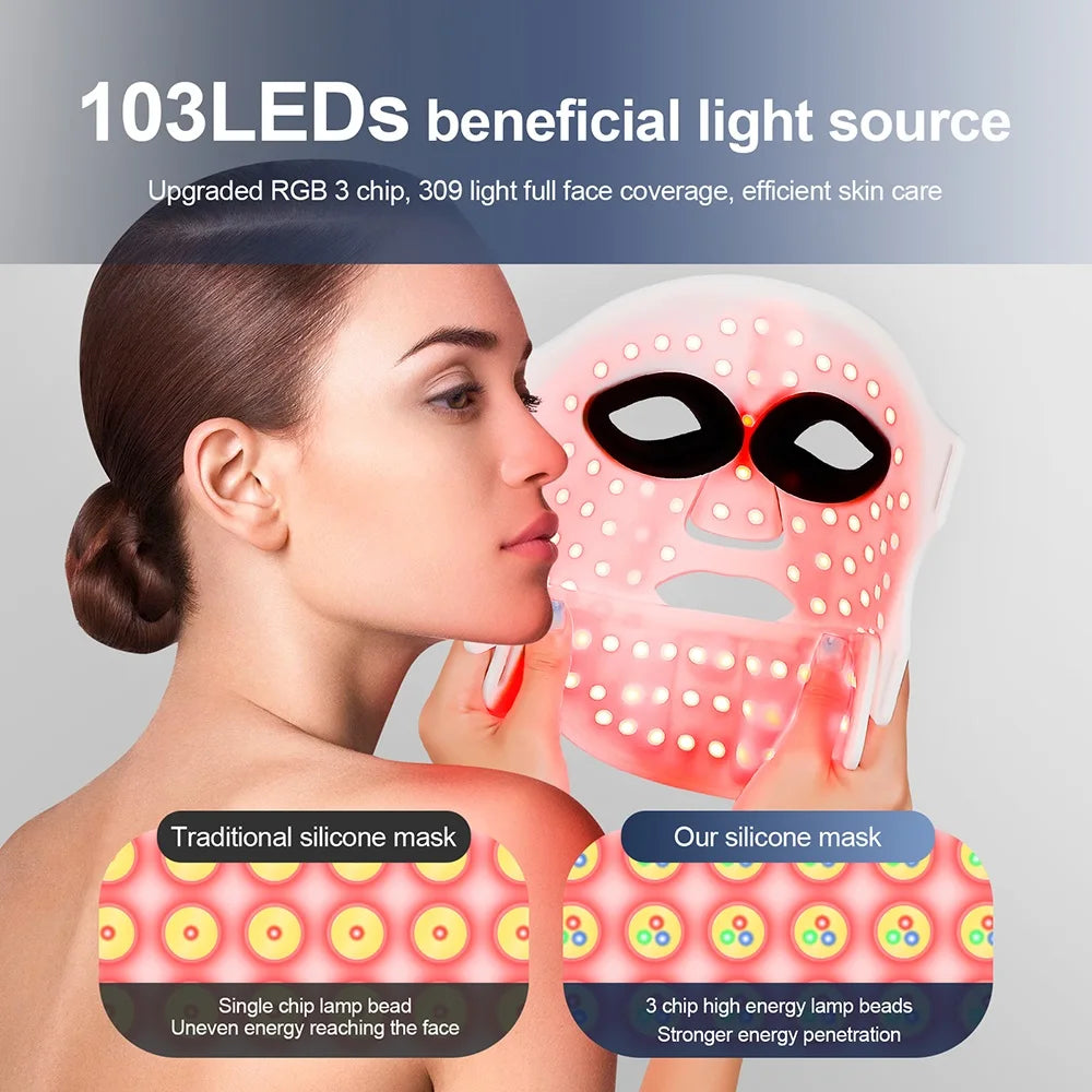 Red light therapy mask colour options for face skincare